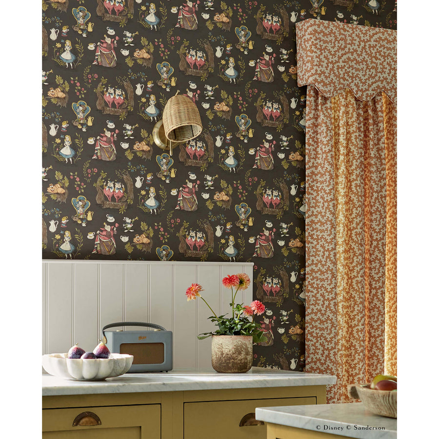 Sanderson / Disney Home X Sanderson Wallpapers / ALICE IN WONDERLAND / Chocolate 217288