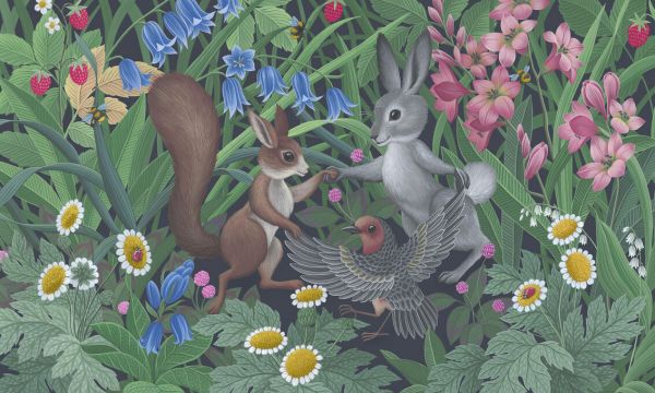 PHOTOWALL / Fairytale Frolic - Navy (e93431) | 輸入壁紙専門店