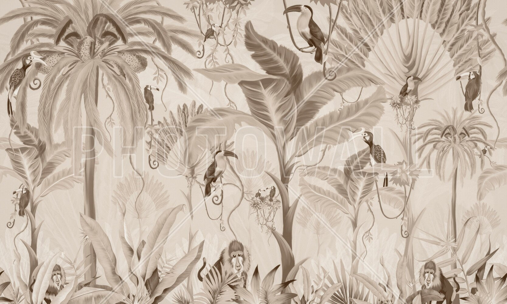 PHOTOWALL / Exotic Jungle - Beige (e95229) | 輸入壁紙専門店 WALPA