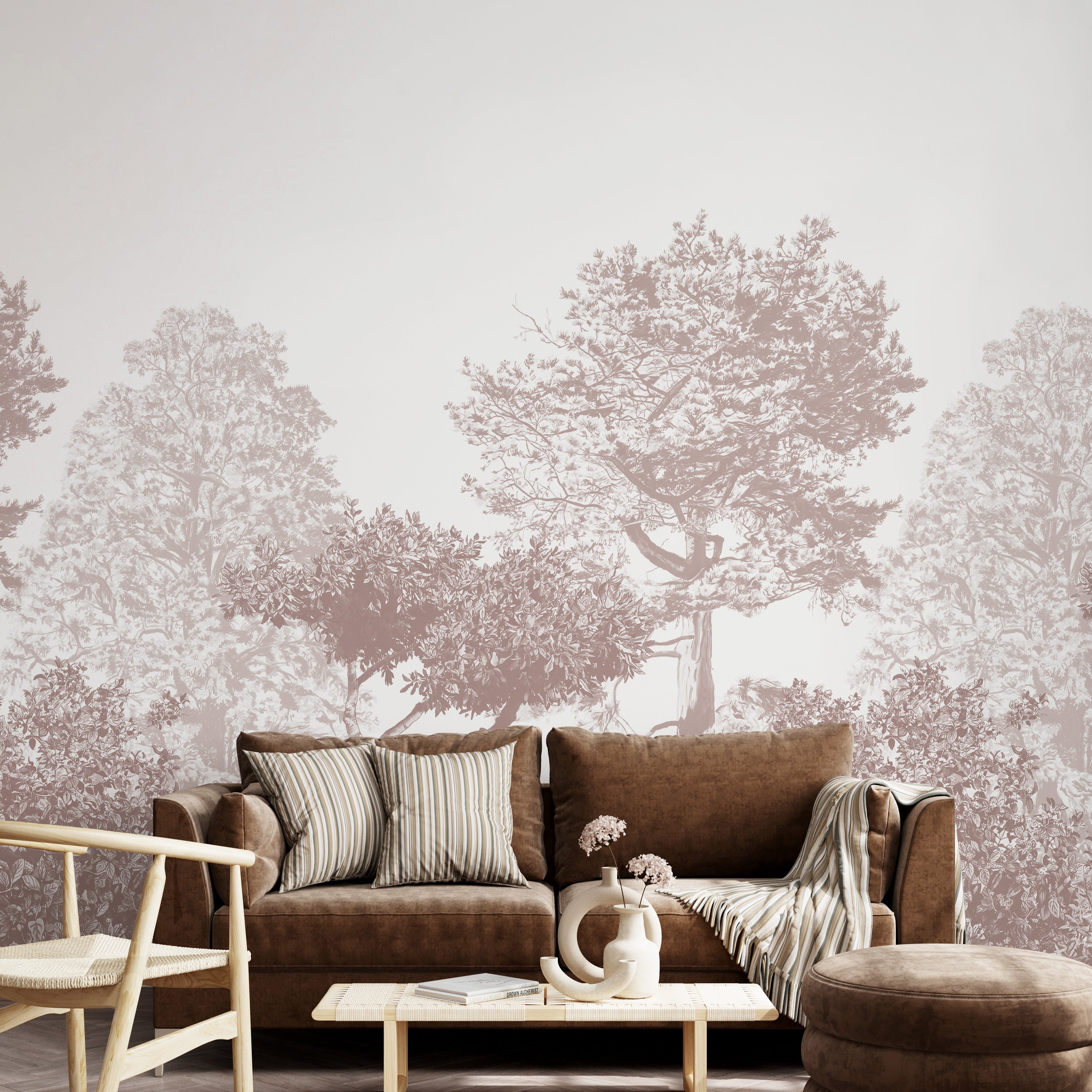 Sian Zeng / Hua Trees Mural Wallpaper / Brown 【3パネル1セット