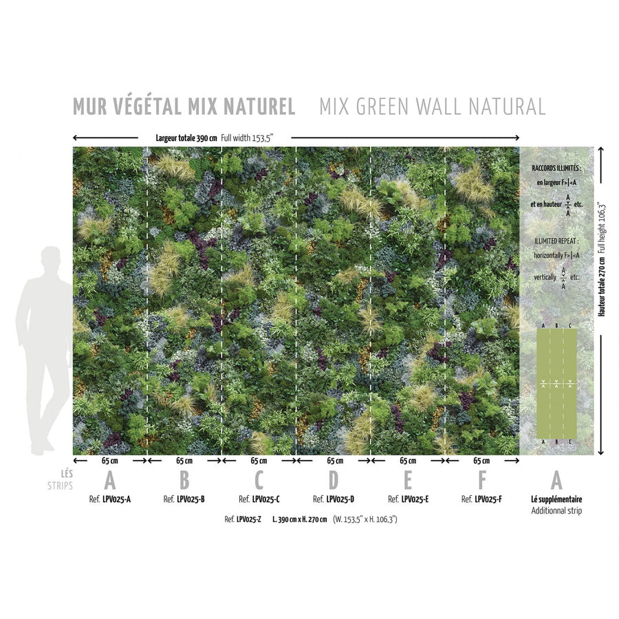 KOZIEL / Papier peint panoramique mur vegetal mix - Naturel LPV025