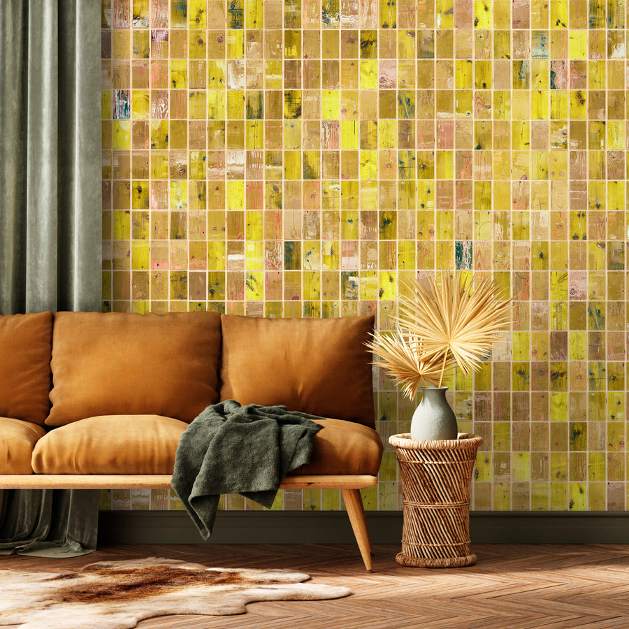 Waste Tiles Wallpaper by Piet Hein Eek / Yellow PHE-23