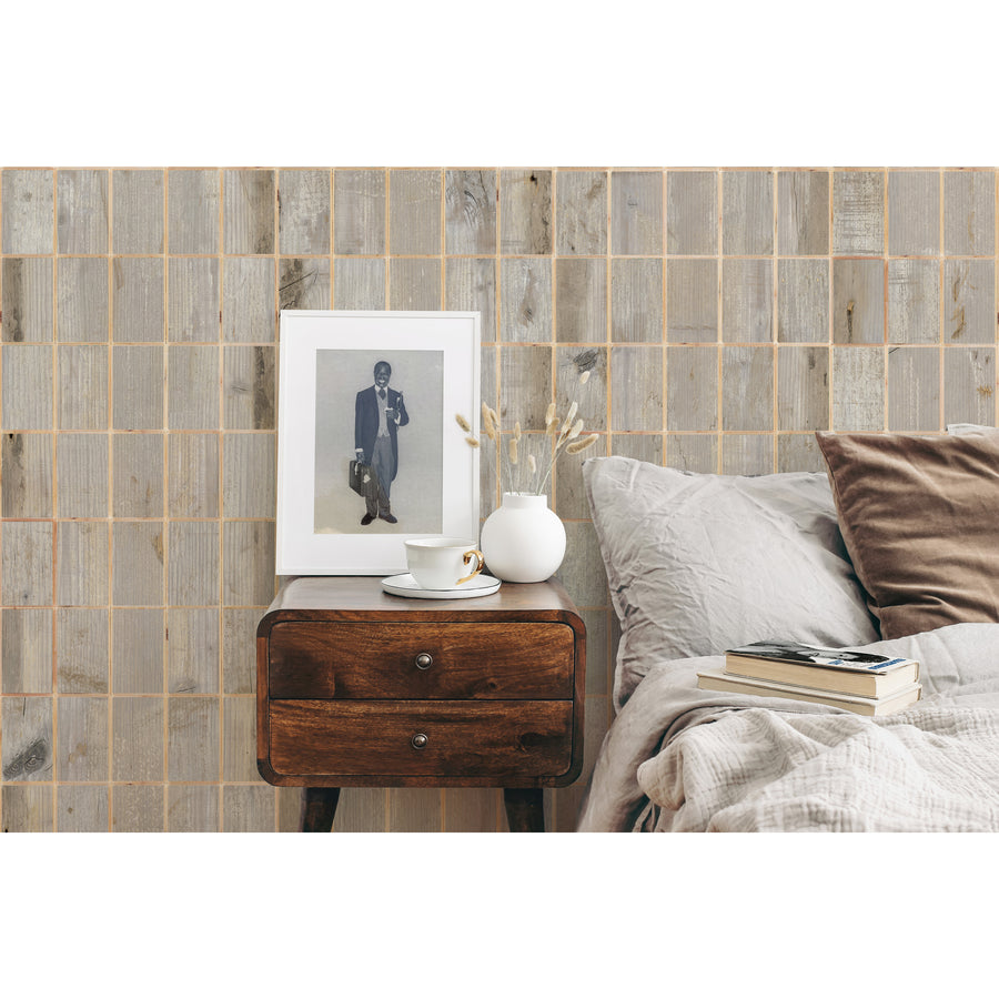 Waste Tiles Wallpaper by Piet Hein Eek / Grey PHE-24