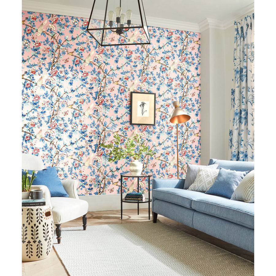Sanderson / ONE SIXTY WALLPAPER COLLECTION / Caverley Rose / French Blue 217035