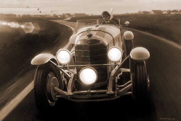 PHOTOWALL / Mercedes SSK - Sepia (e12044) | 輸入壁紙専門店 WALPA