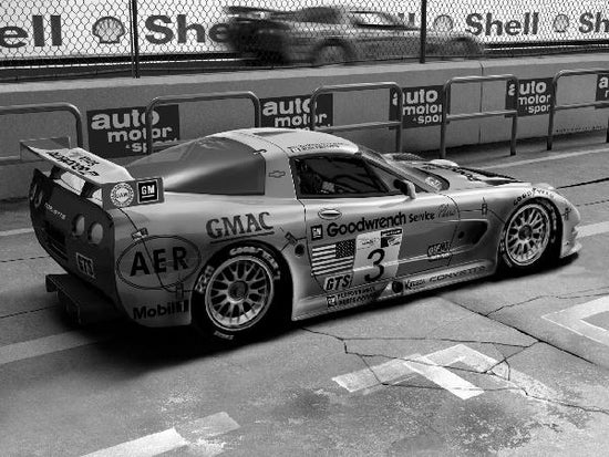 PHOTOWALL / Corvette In Pit Lane - b/w (e12083)