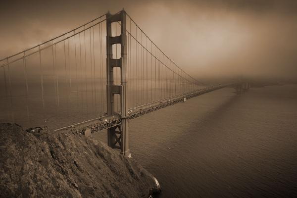 PHOTOWALL / Golden Gate - Sepia (e10045)