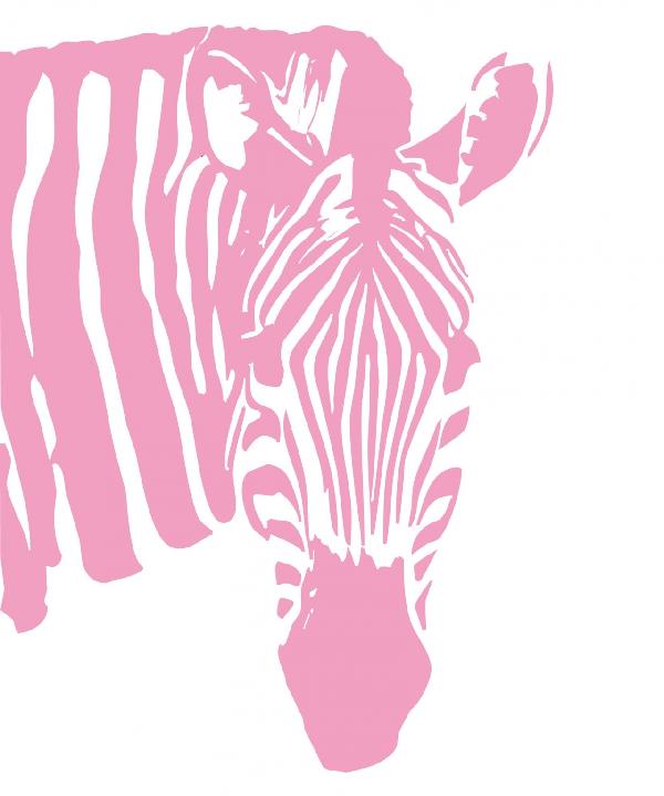 PHOTOWALL / Watching Zebra - Pink (e1772)