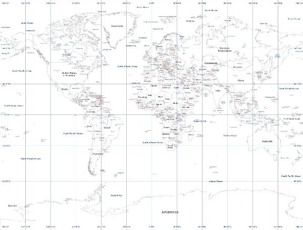 PHOTOWALL / World Map - White (e1777)