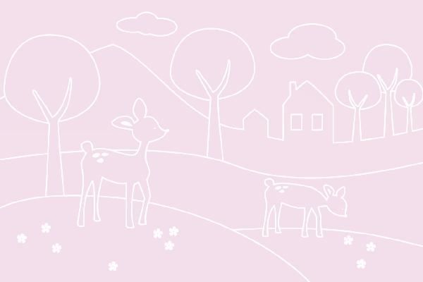 PHOTOWALL / Deer World Lines - pink (e21251)