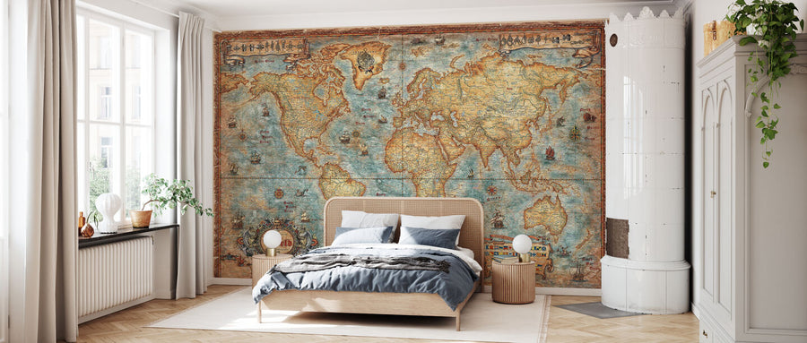 PHOTOWALL / Modern World Antique Map (e21481)