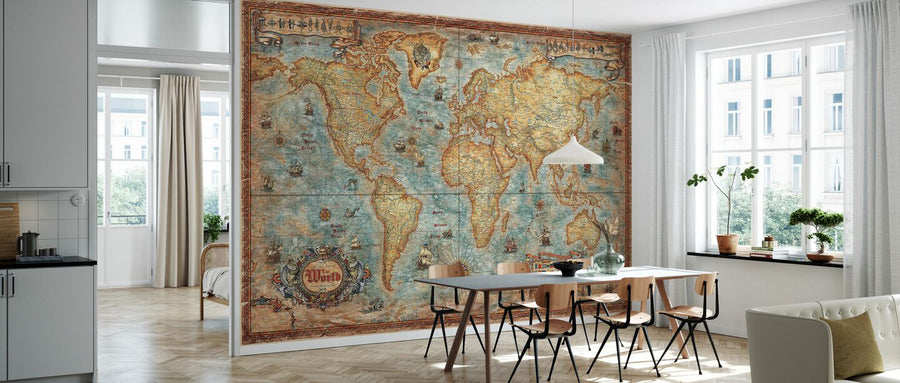 PHOTOWALL / Modern World Antique Map (e21481)