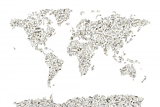 PHOTOWALL / Music Notes World Map (e22682)