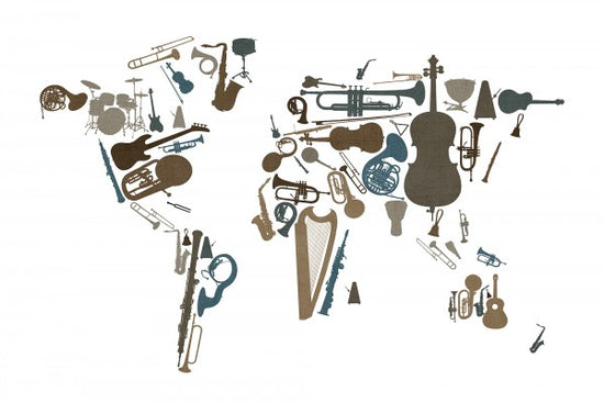 PHOTOWALL / Music Instruments World Map (e22705)