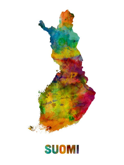PHOTOWALL / Finland Watercolor Map (e22711)