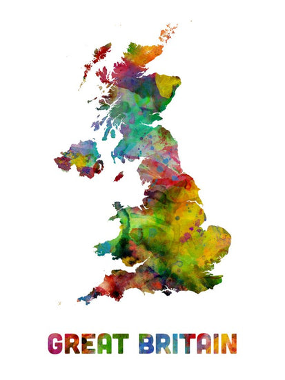 PHOTOWALL / Great Britain Watercolor Map (e22716)