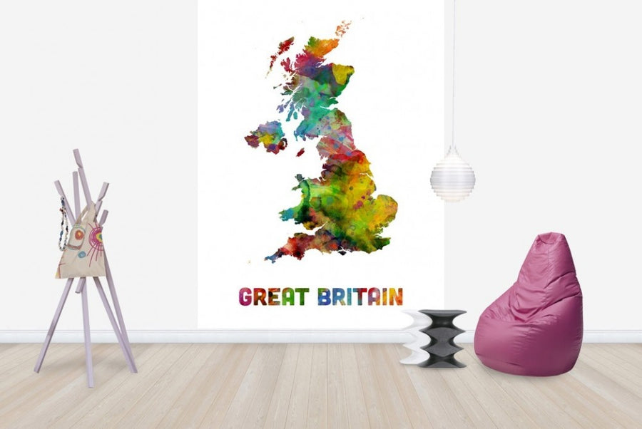 PHOTOWALL / Great Britain Watercolor Map (e22716)