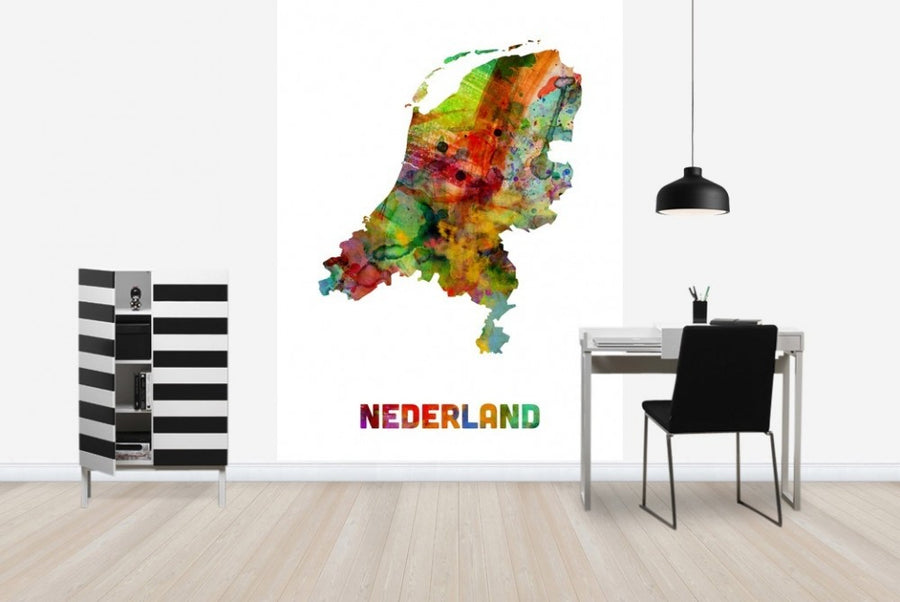PHOTOWALL / Netherlands Watercolor Map (e22719)