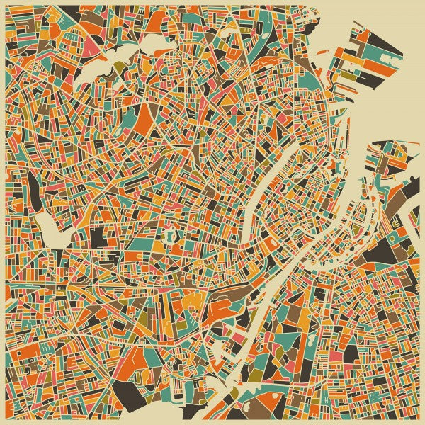 PHOTOWALL / Multicolor Map - Copenhagen (e22733)