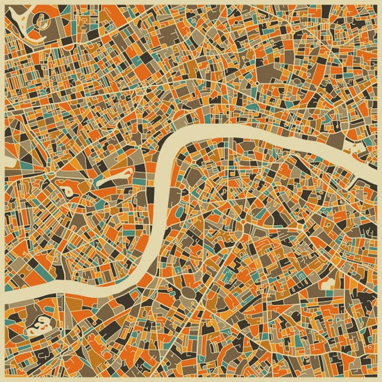 PHOTOWALL / Multicolor Map - London (e22737)