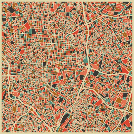 PHOTOWALL / Multicolor Map - Madrid (e22738)