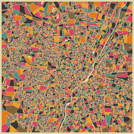 PHOTOWALL / Multicolor Map - Munich (e22742)