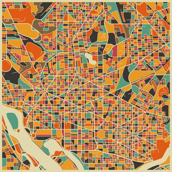 PHOTOWALL / Multicolor Map - Washington (e22752)