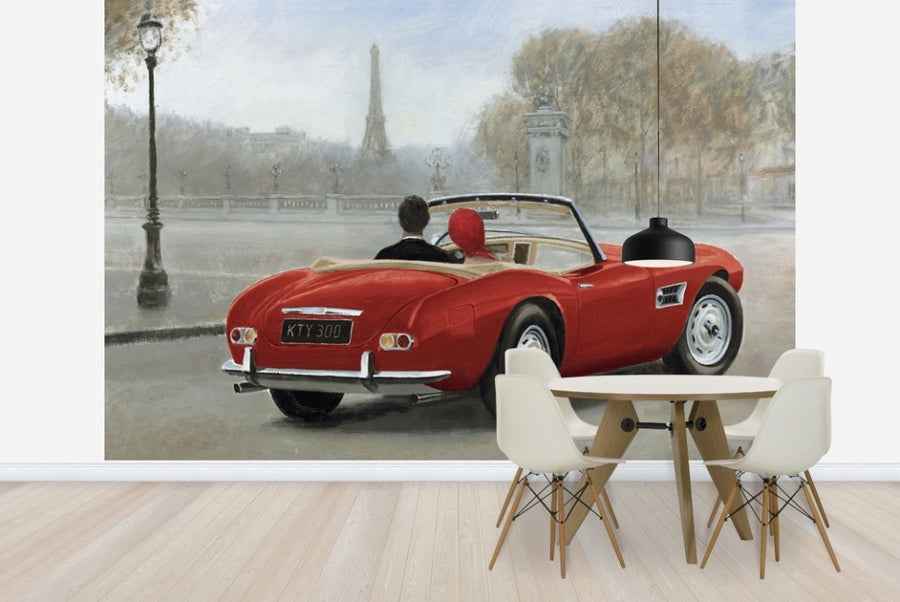 PHOTOWALL / A ride in Paris III Red Car (e22770)