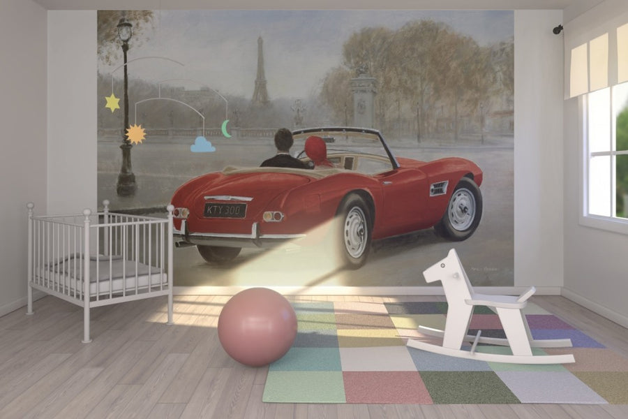 PHOTOWALL / A ride in Paris III Red Car (e22770)