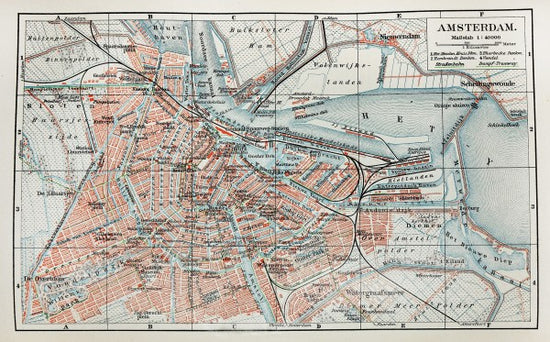 PHOTOWALL / 19th Century Old Map of Amsterdam City (e22813)