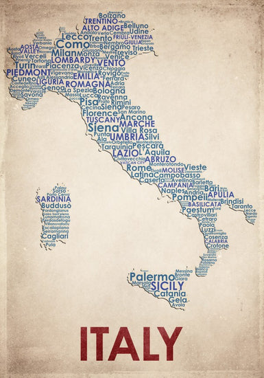PHOTOWALL / Italy Map (e22959)