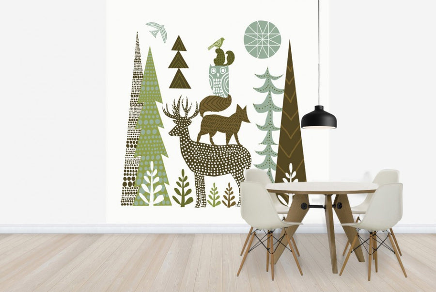 PHOTOWALL / Forest Folklore Green Animals 1 (e23483)
