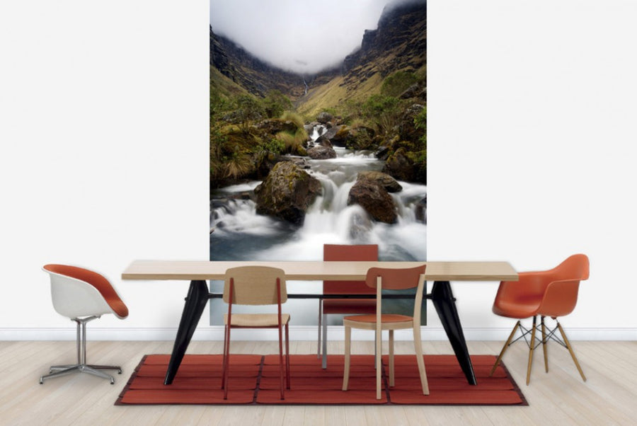 PHOTOWALL / Cloudy Mountain Waterfall (e23670)