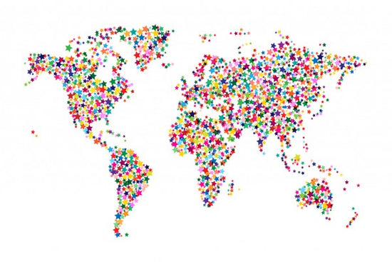 PHOTOWALL / Stars World Map Color (e24214)