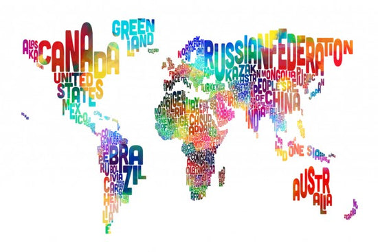 PHOTOWALL / Typographic Text World Map 2 (e24215)