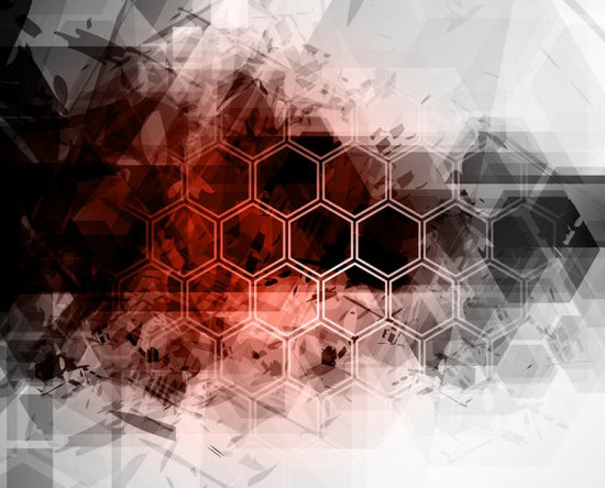 PHOTOWALL / Red Hexagon Background (e25044)