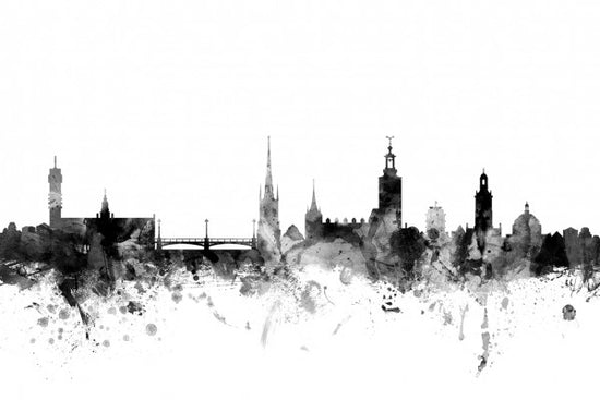 PHOTOWALL / Stockholm Skyline Black (e25233)
