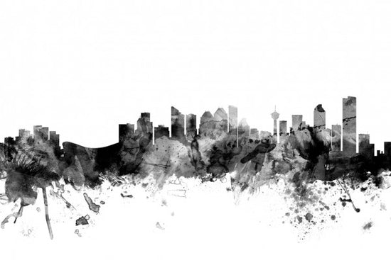 PHOTOWALL / Calgary Canada Skyline Black (e25341)