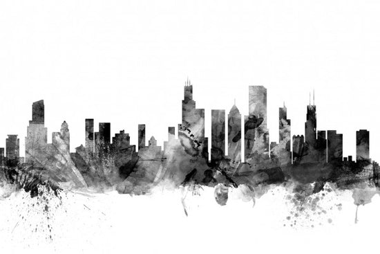 PHOTOWALL / Chicago Skyline Black (e25346)