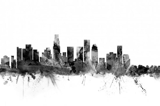 PHOTOWALL / Los Angeles California Skyline Black (e25386)