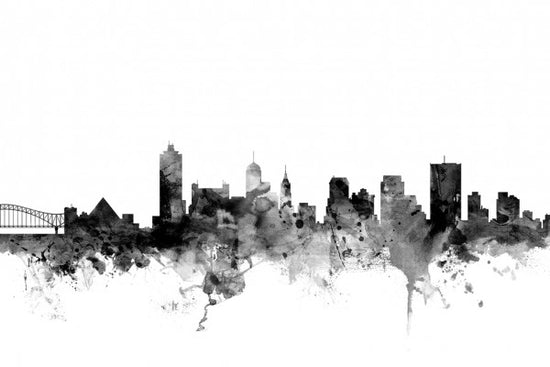 PHOTOWALL / Memphis Tennessee Skyline Black (e25392)