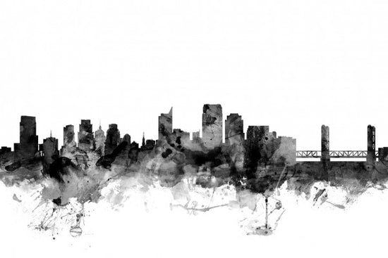 PHOTOWALL / Sacramento California Skyline Black (e25424)