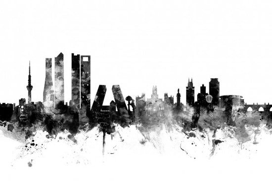 PHOTOWALL / Madrid Skyline Black (e25584)