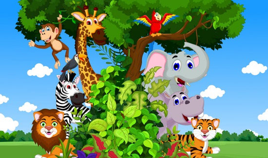 PHOTOWALL / Animals in Forest Cartoon (e25827)