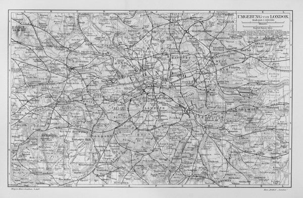 PHOTOWALL / London Map Gray (e30166)
