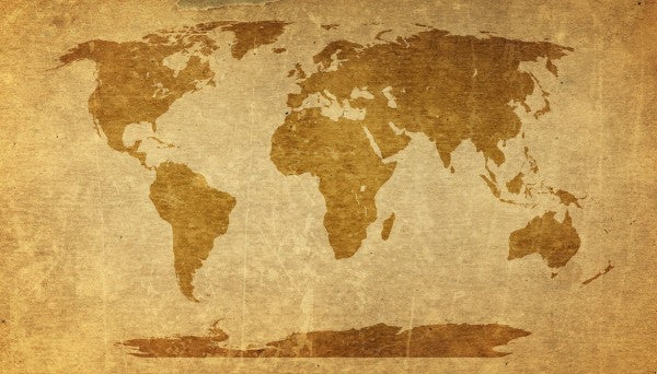 PHOTOWALL / Sepia World Map (e30316)
