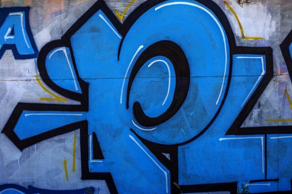 PHOTOWALL / Blue Detail from Graffiti Wall (e40659)