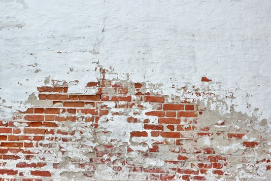 PHOTOWALL / Red Brick Wall with Sprinkled White Plaster (e40677)