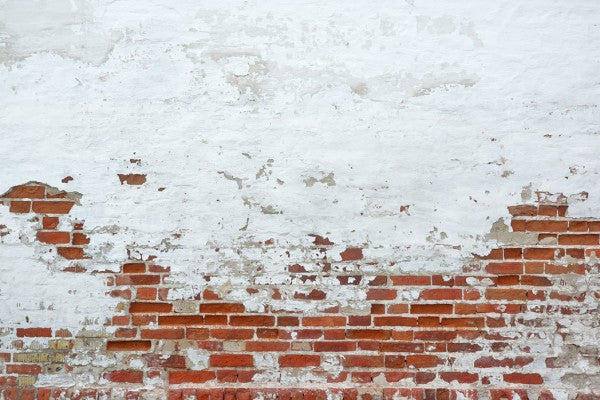 PHOTOWALL / Sprinkled White Plaster on Red Brick Wall (e40683)