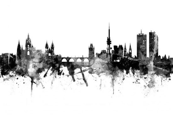 PHOTOWALL / Prague Skyline Black (e30497)